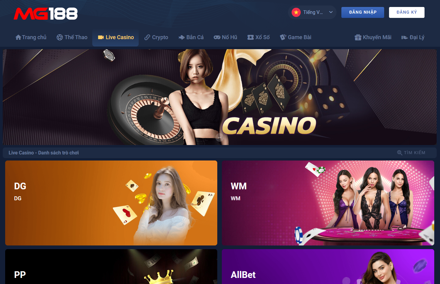 Giới thiệu đôi nét về MG188 casino trực tuyến